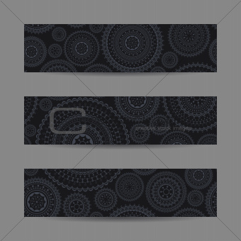 Set of lace banners