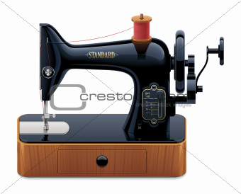 Vector retro sewing machine