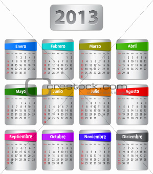 Spanish calendar for 2013