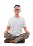 asian casual male sitting
