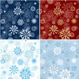 Set of Seamless Snowflake Patterns