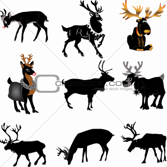 Set of 9 reindeer