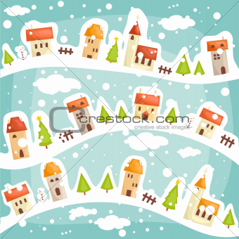 Winter  village background