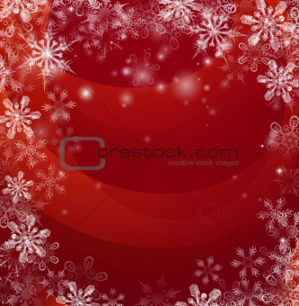 Red Christmas snow background