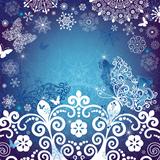 Christmas white-blue frame