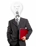 Lamp Head Businessman With Laptop