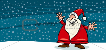 happy Santa Claus cartoon card