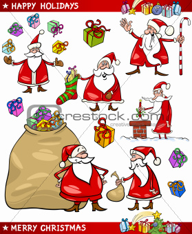 Image 4950814: Cartoon Set of Santa Christmas Themes from Crestock