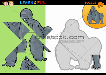 Cartoon gorilla puzzle game