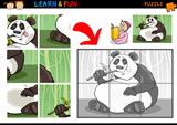 Cartoon panda bear puzzle game