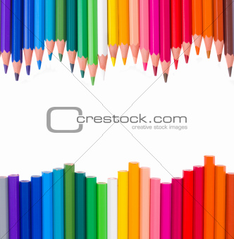 frame of multicolored pensils