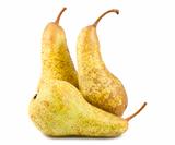 Three yellow ripe pears