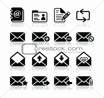 Email mailbox vector icons set