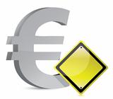 euro warning yellow sign