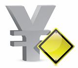 yen warning yellow sign