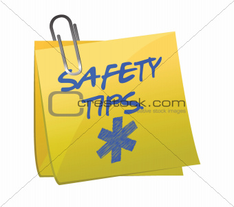 safety tips post it sign