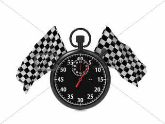  Checkered flag with Stopwatch.