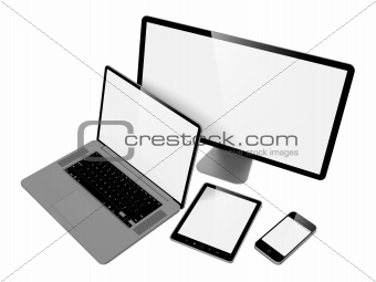 Computer, Laptop and Phone.