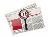 searching for jobs in the news paper