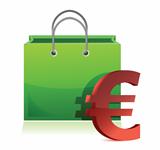 shopping bag and euro symbol