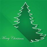 Green tree Christmas card