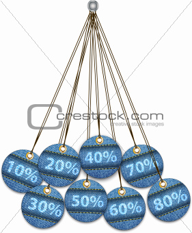 Sale labels made of jeans