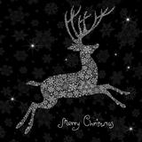 Christmas deer silhouette. Vector illustration, EPS8