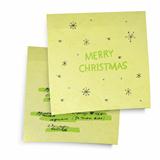 Business yellow sticky notes with Merry Christmas greetings. Vec