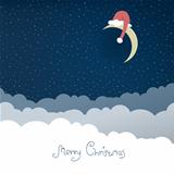 Greeting card with christmas moon. Vector illustration, EPS10.