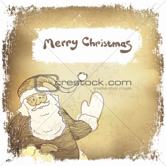 Seasons greeting card vintage styled in grunge frame. Vector ill