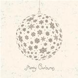 Christmas ball on textured beige background. Vector illustration