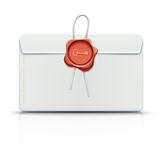 Envelope with red wax seal