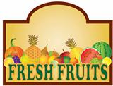 Fresh Fruits Stand Signage Illustration