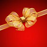 Christmas card - Golden transparent bow