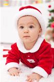 Baby girl in christmas outfit