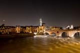 Ponte Pietra by Night - Verona Italy - 1st century B.C.