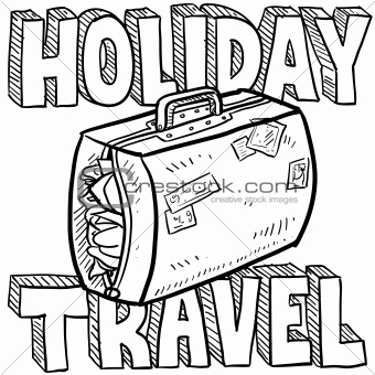 Holiday travel vector sketch
