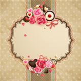 Valentine`s Day vintage lace card