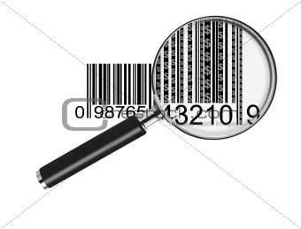bar code with dollar symbol magnify