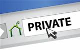 internet browser with the word private