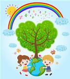 children earth rainbow