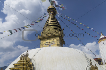 temple of swayabhunath in kathmandu, nepal