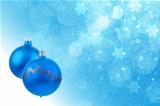 Blue christmas balls background 