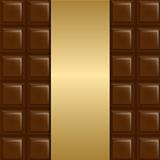 Chocolate Background With Gold Paper