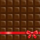 Chocolate Background With Red Bow