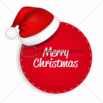Red Speech Bubble With Santa Hat
