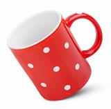 Red mug with polka dot