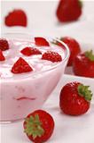 Yogurt with delicious strawberries
