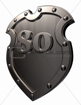 number on metal shield