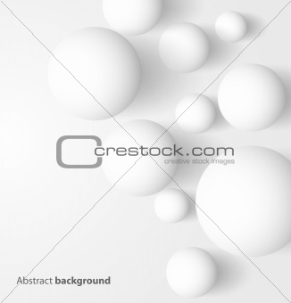 Abstract 3D white spheric background